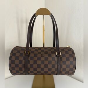 LOUIS VUITTON Damier Ebene Papillon 30 With Companion
